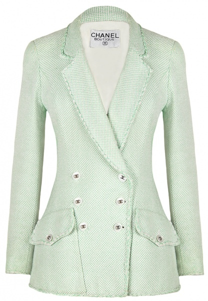 Chanel Mint Green Tweed Jacket