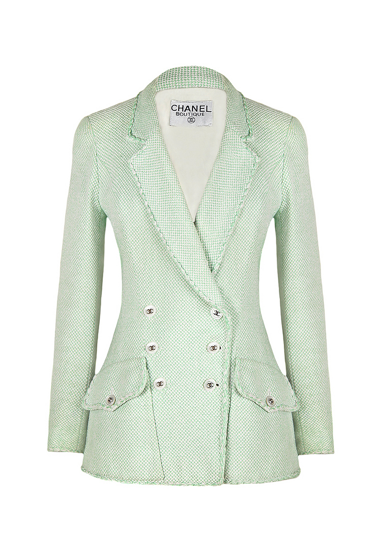Chanel Mint Green Tweed Jacket