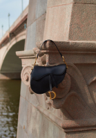 Christian Dior Black Saddle Bag