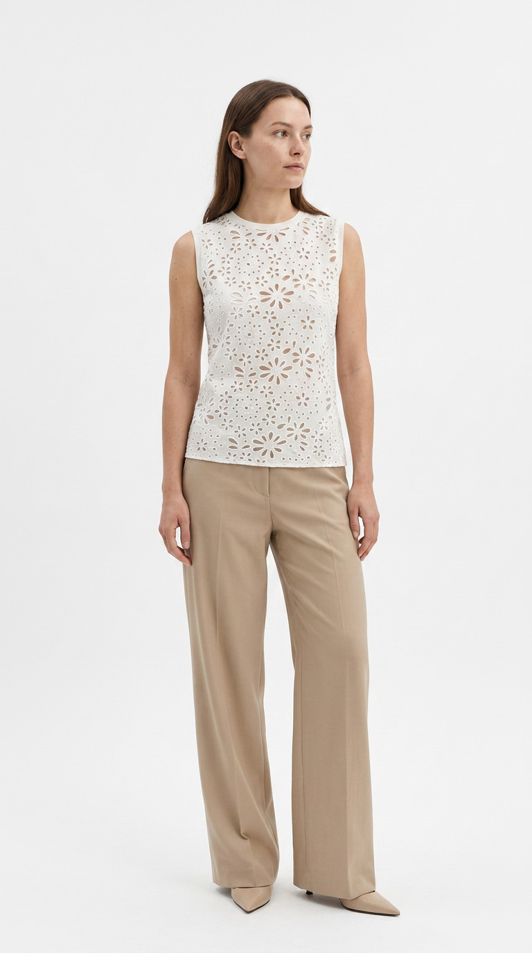 Prada White Floral Top