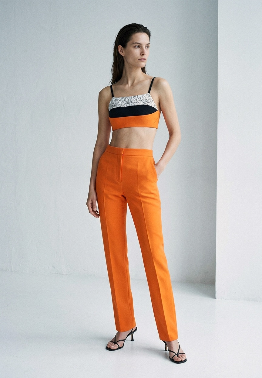 Orange Christian Dior Suit