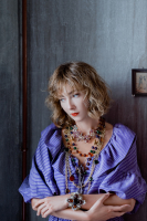 Chanel flower necklace with Gripoix crystals