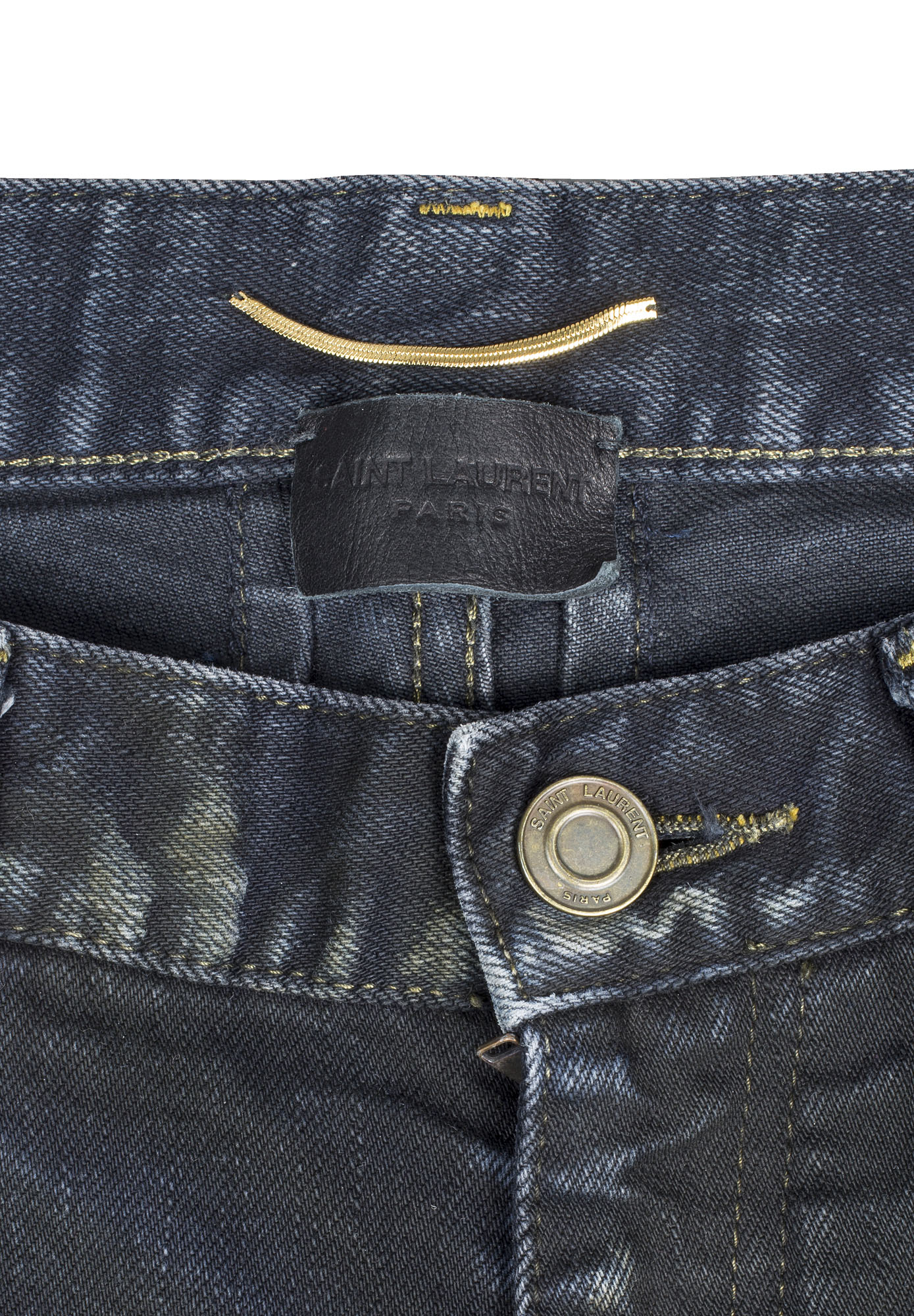 Saint Laurent Black Distressed Jeans