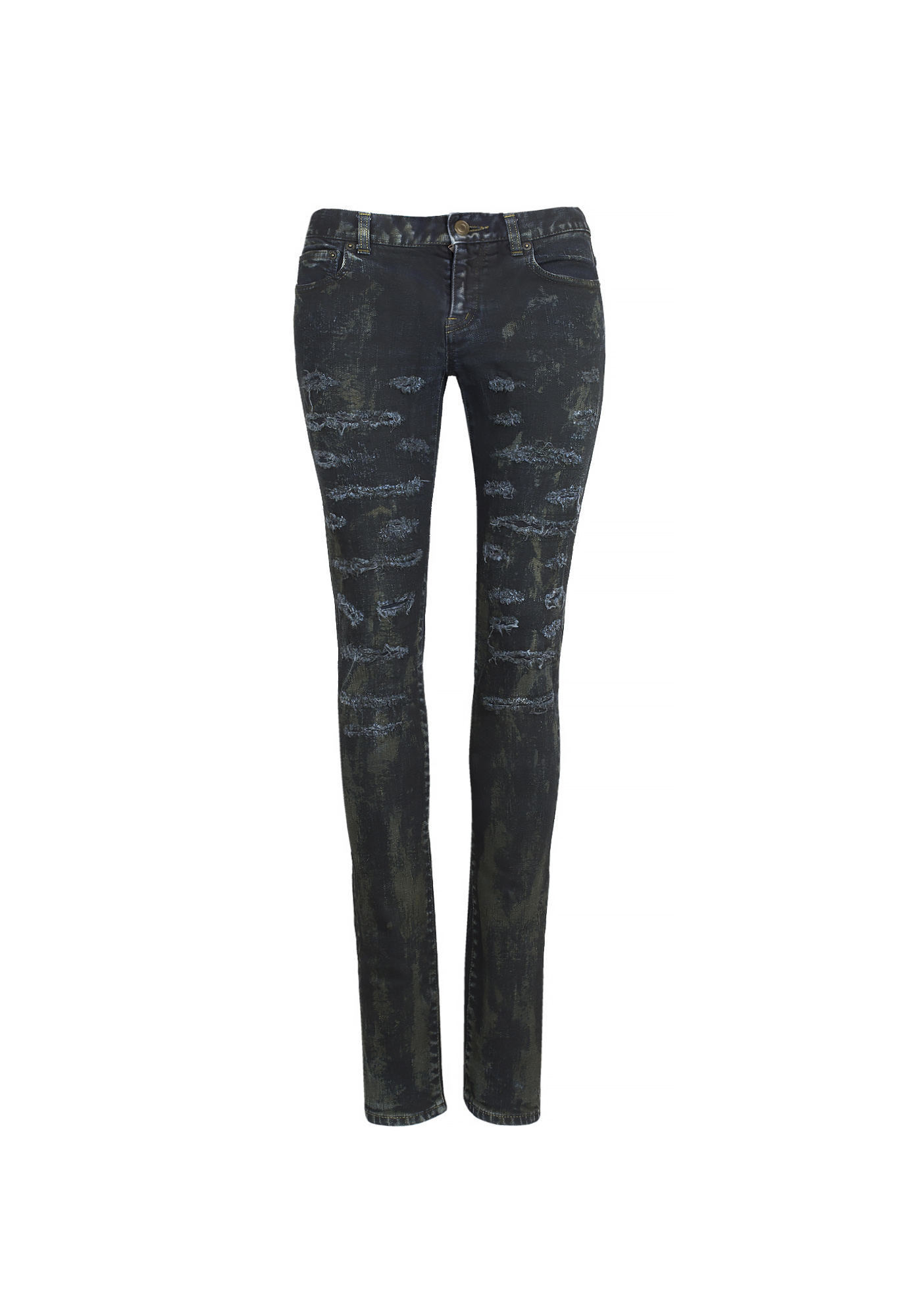 Saint Laurent Black Distressed Jeans