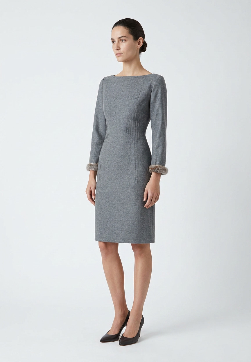 Valentino Gray Cashmere Dress
