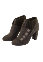 Chanel Grey Heel Boots