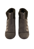 Chanel Grey Heel Boots