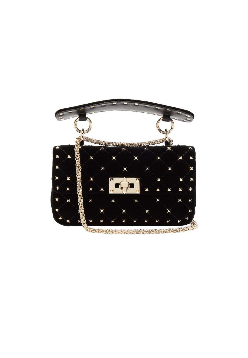 Valentino Rockstud Spike Velvet Quilted Bag