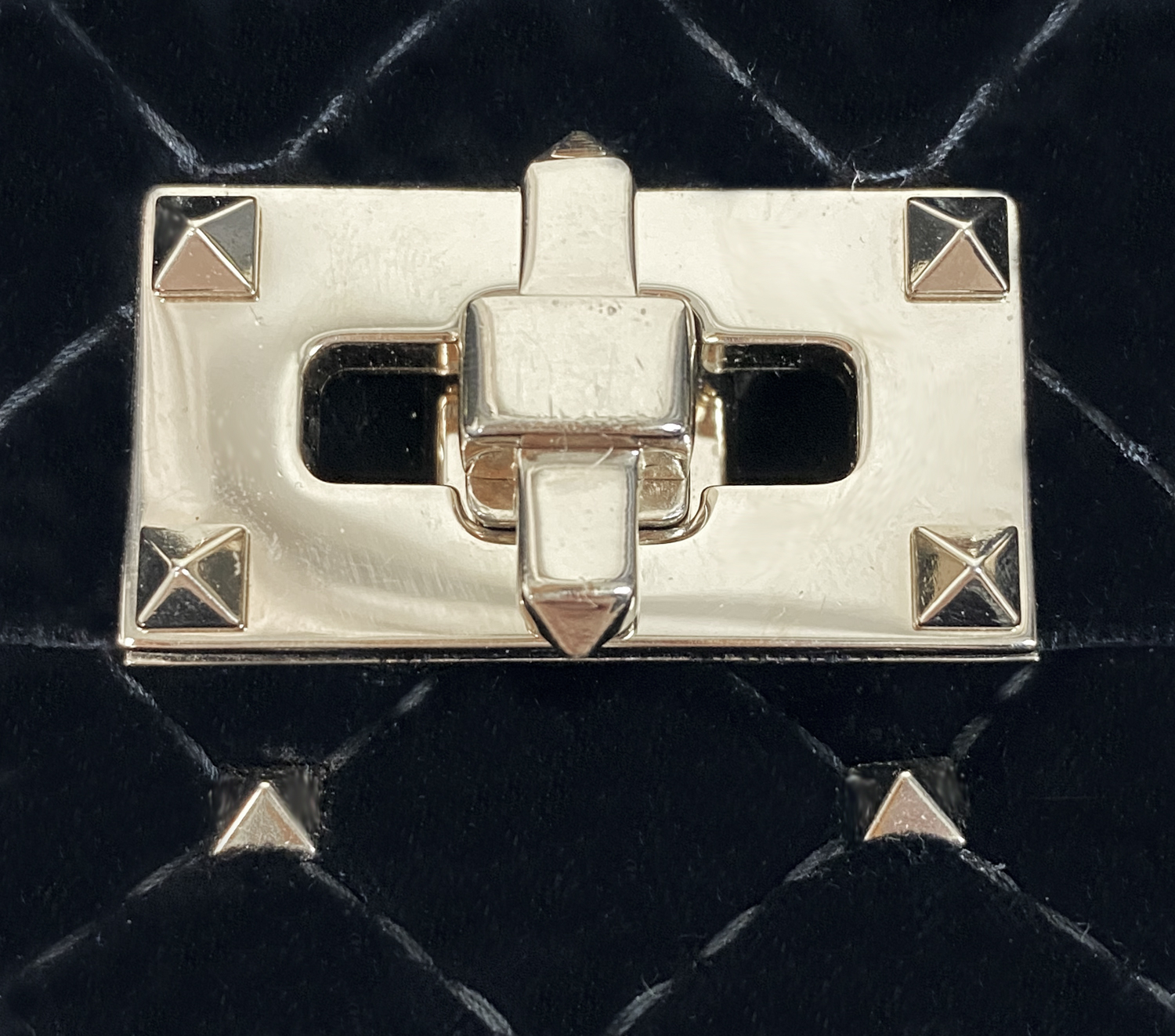 Valentino Rockstud Spike Velvet Quilted Bag