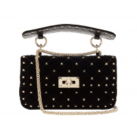 Valentino Rockstud Spike Velvet Quilted Bag