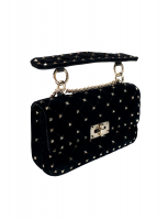 Valentino Rockstud Spike Velvet Quilted Bag