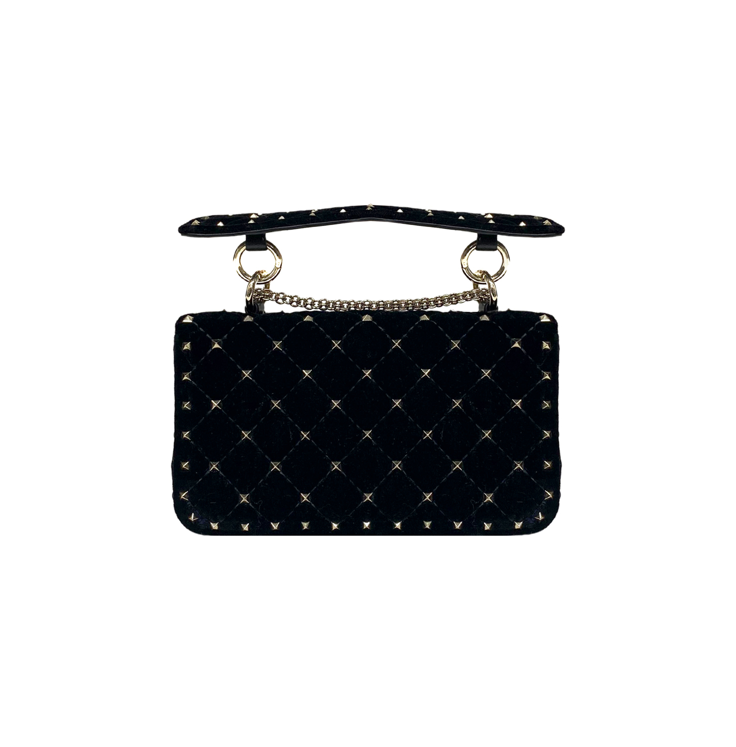 Valentino Rockstud Spike Velvet Quilted Bag