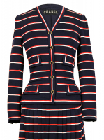 Chanel Haute Couture Striped Jersey Suit
