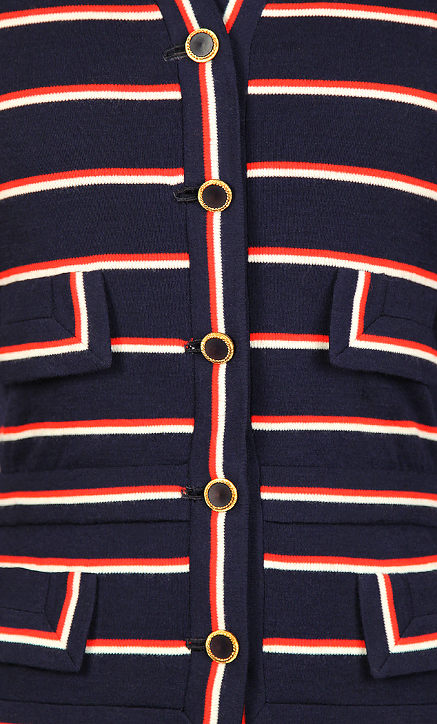 Chanel Haute Couture Striped Jersey Suit