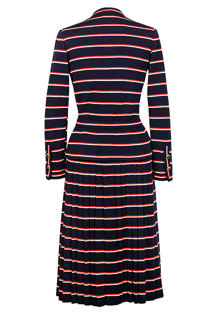 Chanel Haute Couture Striped Jersey Suit