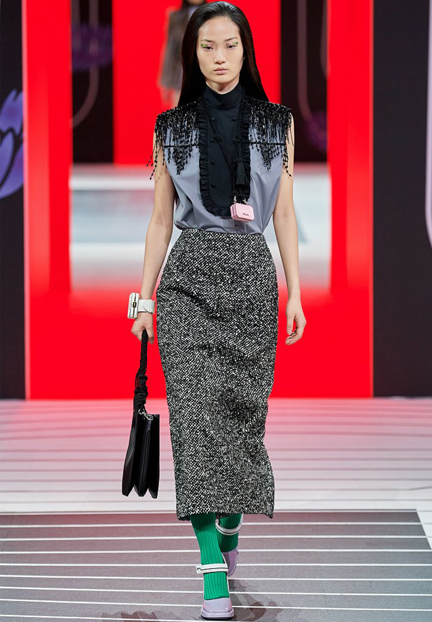 Prada Top With Black Crystals