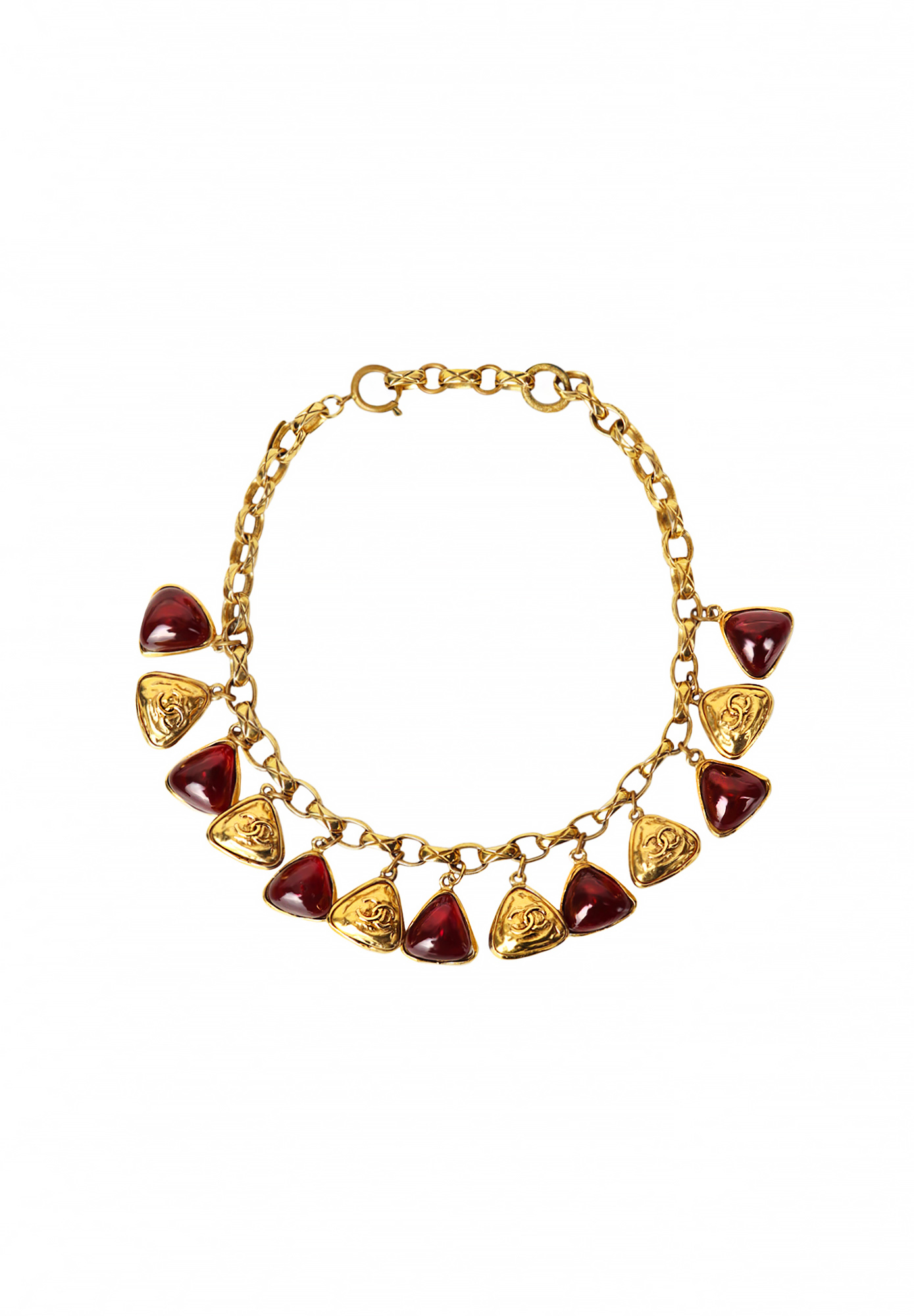 Chanel Necklace With Pendants And Gripoix Crystals