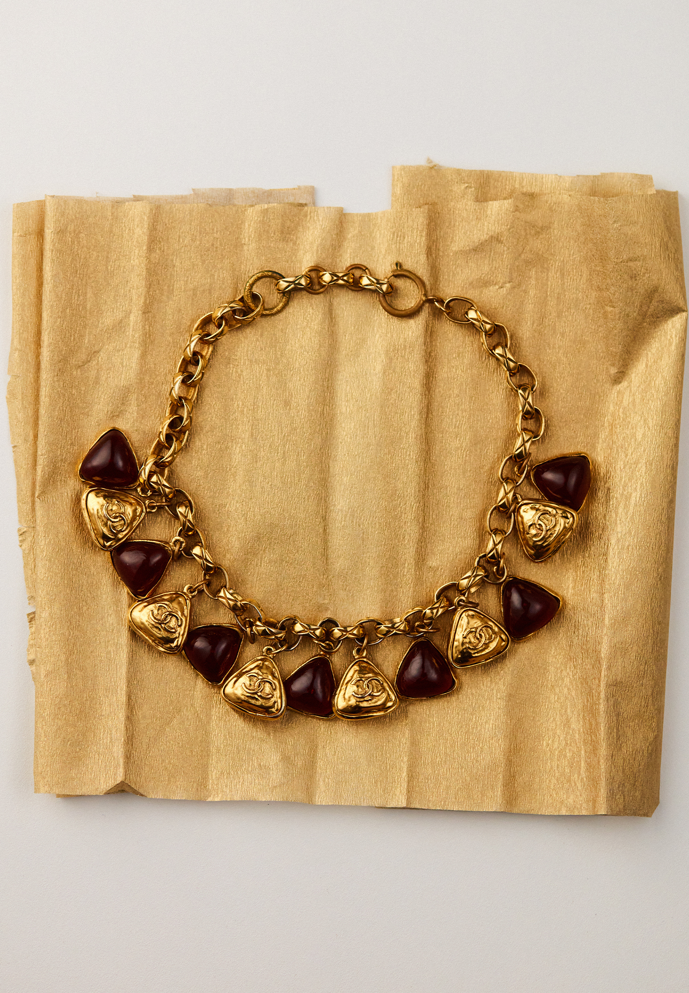 Chanel Necklace With Pendants And Gripoix Crystals