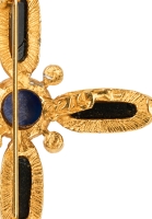 Black Cross Cabochon Brooch