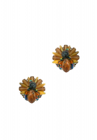 Massive Brown Cystals Clip-on Earrings