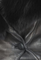 Jean-Claude Jitrois Black Leather Jacket With Fur Trim