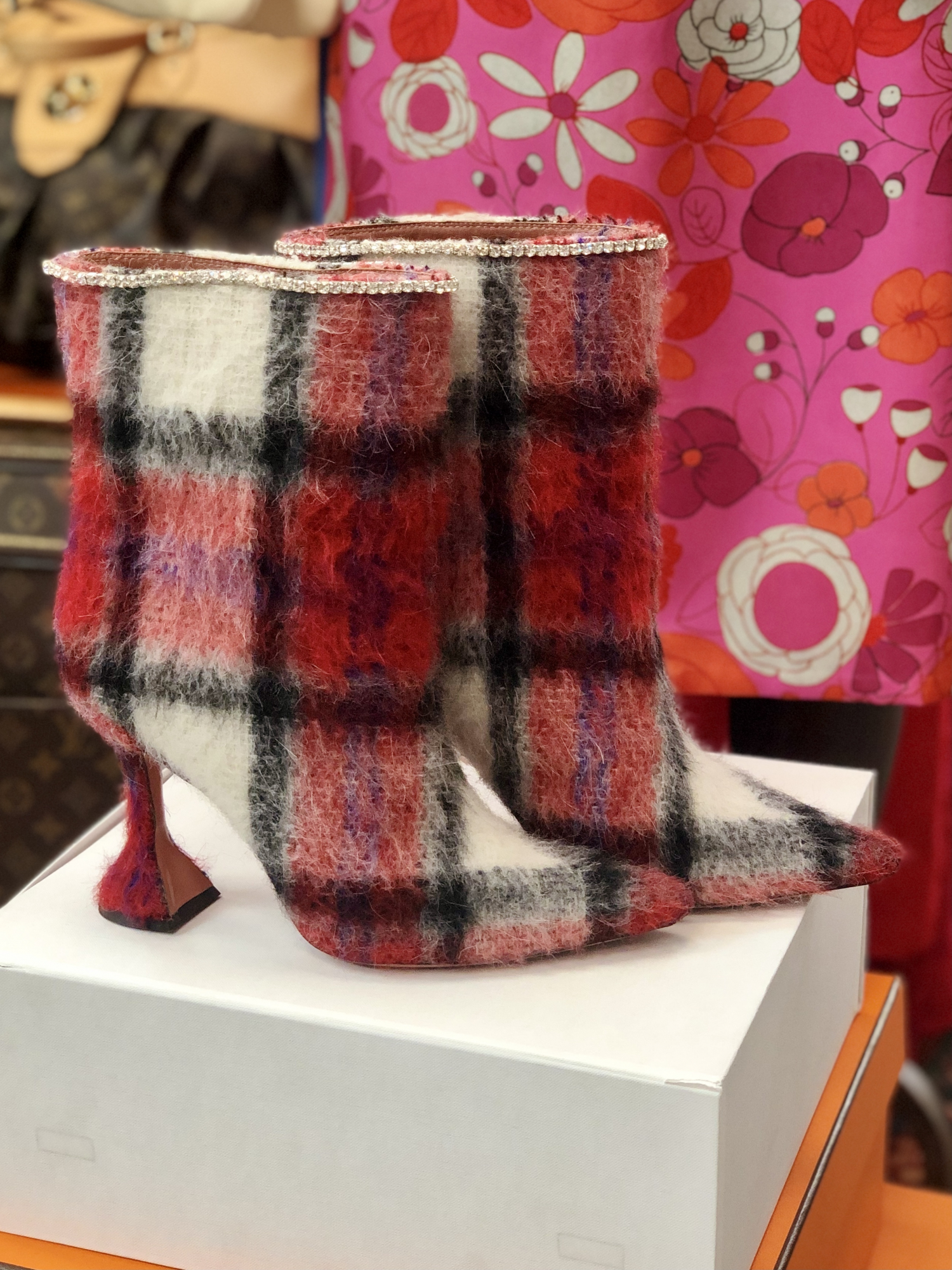 Amina Muaddi Red Boots