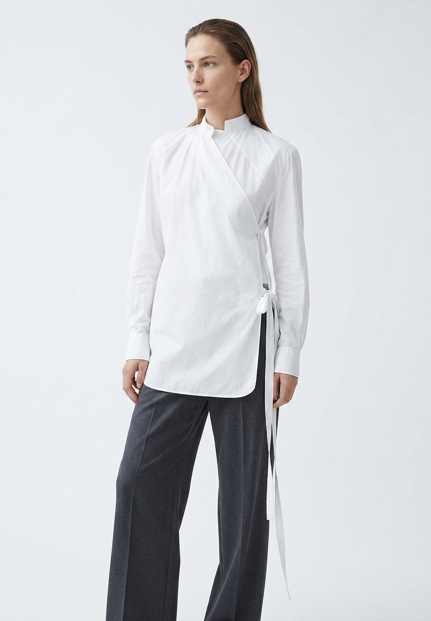 Celine White Blouse With Ties