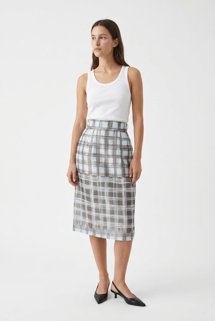 Loro Piana Plaid Skirt