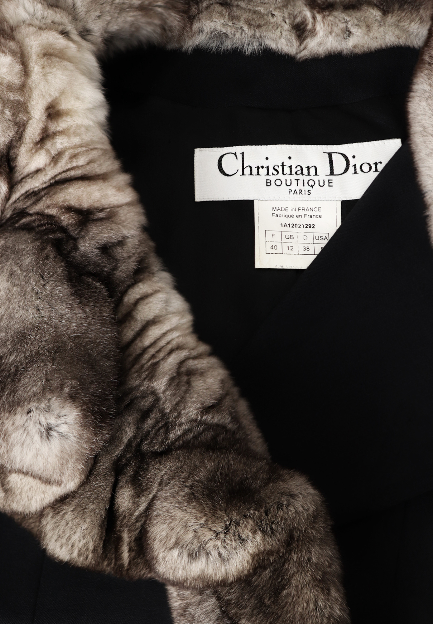 Christian Dior Cropped Jacket With Fur Collar