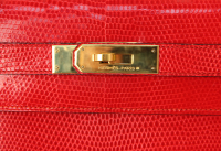 Hermès Kelly 32 Red Lizard Leather Bag