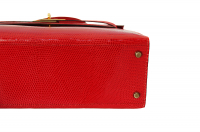 Hermès Kelly 32 Red Lizard Leather Bag