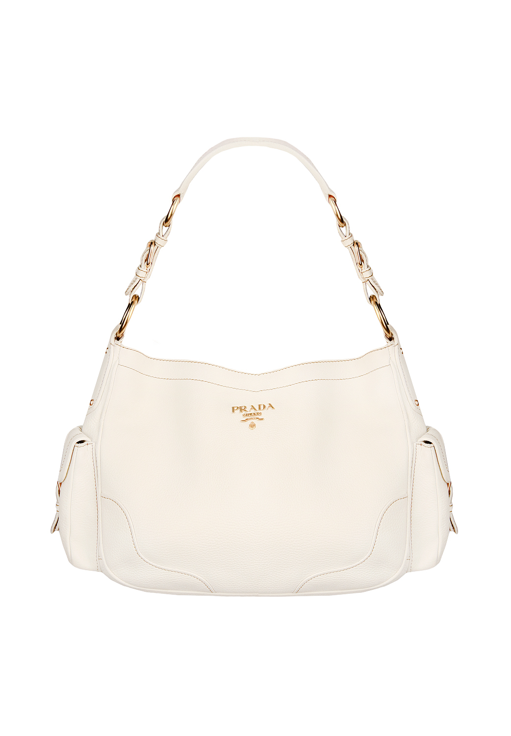 Prada Ivory Leather Shoulder Bag