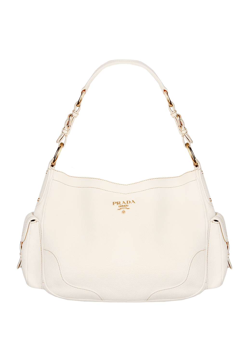 Prada Ivory Leather Shoulder Bag