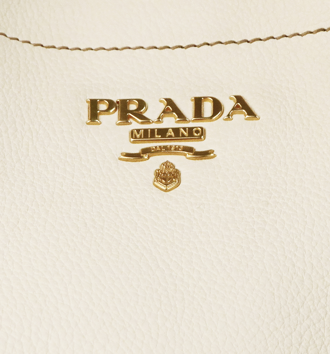 Prada Ivory Leather Shoulder Bag