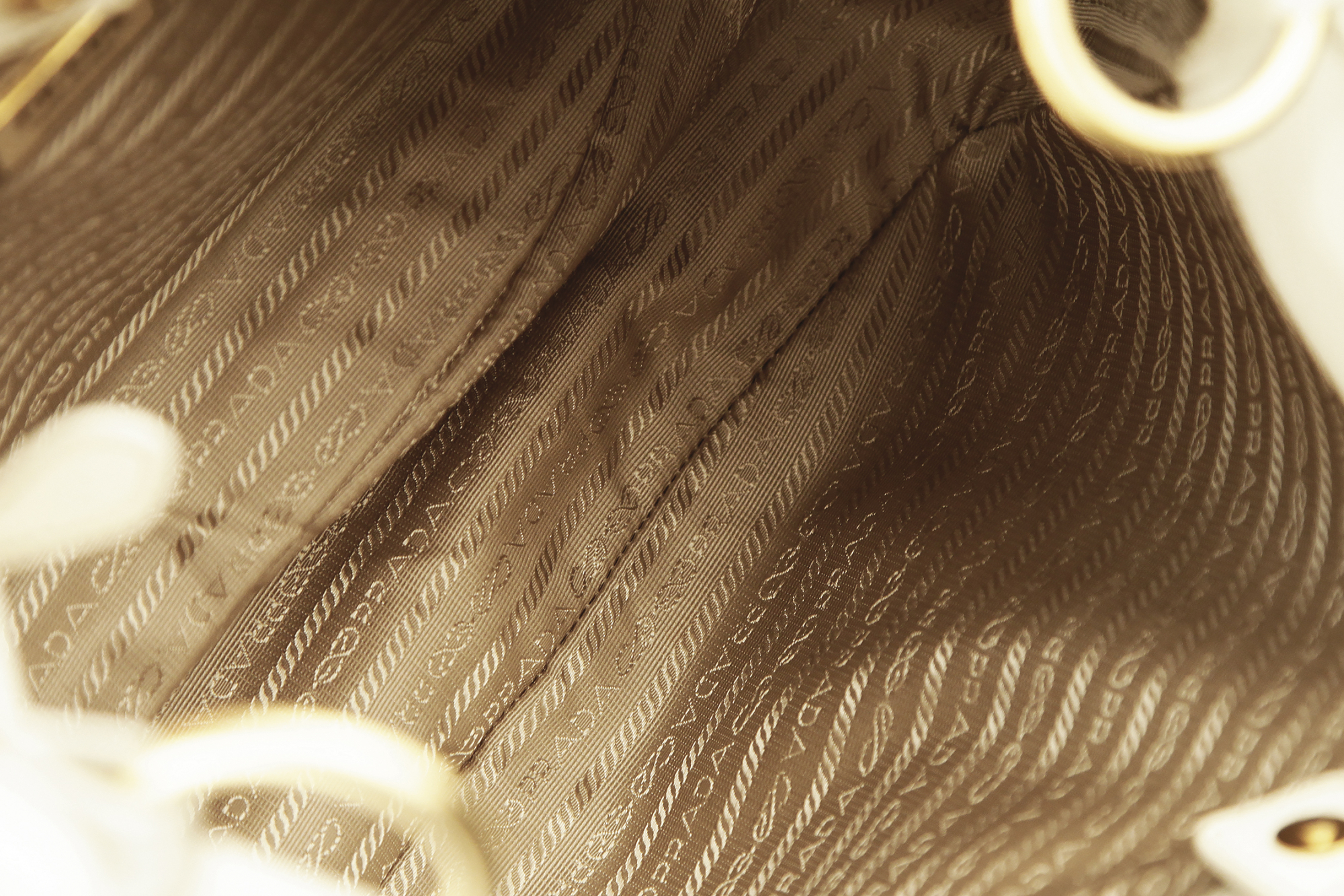 Prada Ivory Leather Shoulder Bag