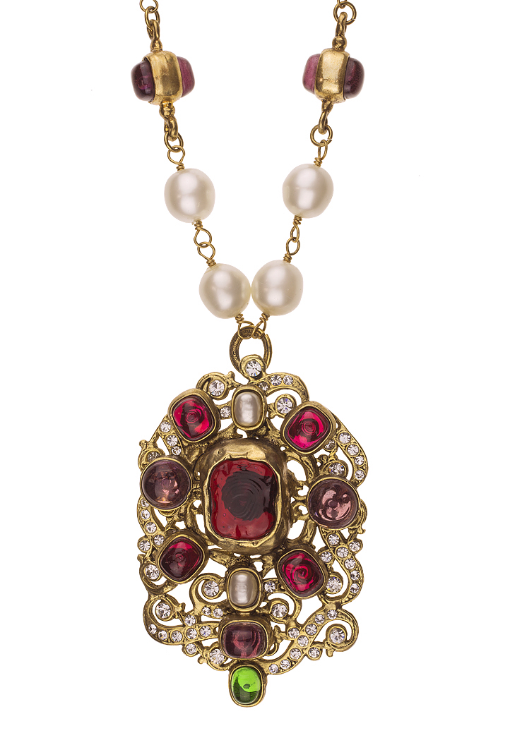 Chanel Gripoix Crystal Necklace With a Massive Pendant