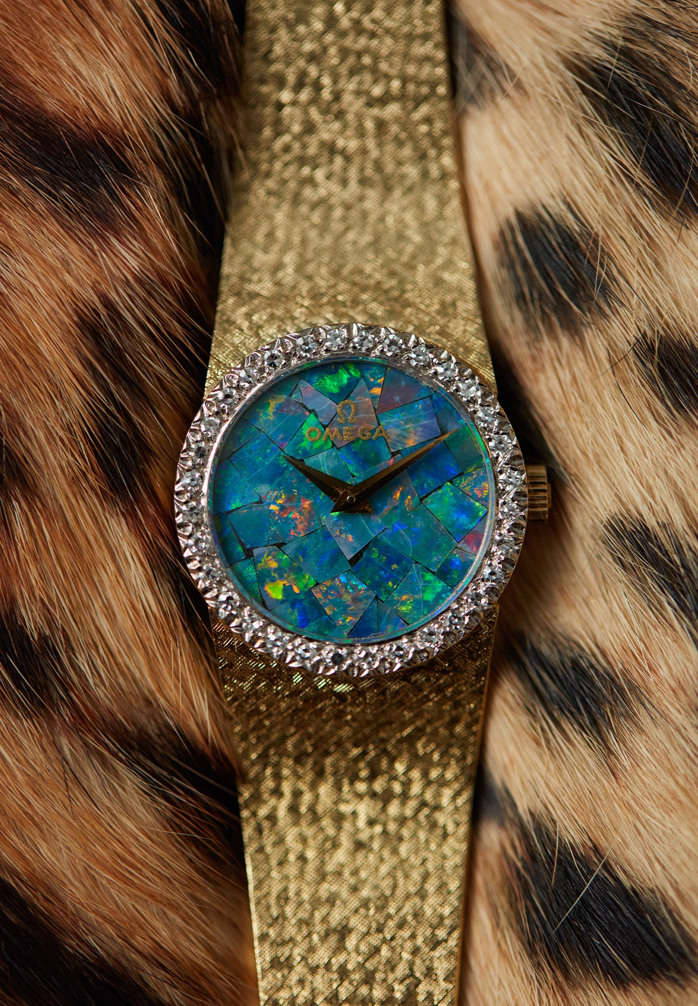 Omega Classic Gold Watch With Diamonds