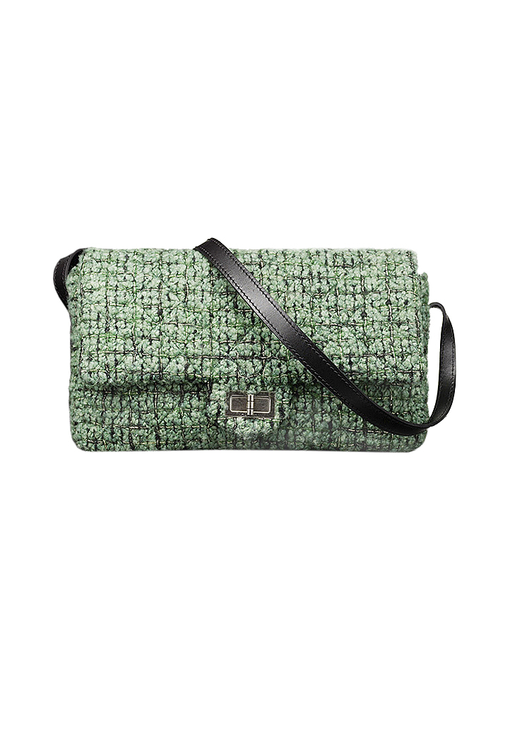 Chanel Green Tweed Bag