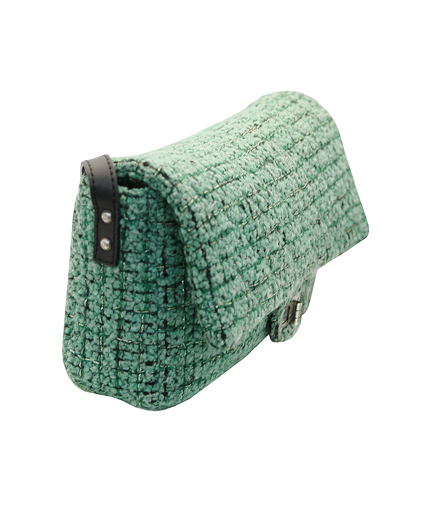 Chanel Green Tweed Bag