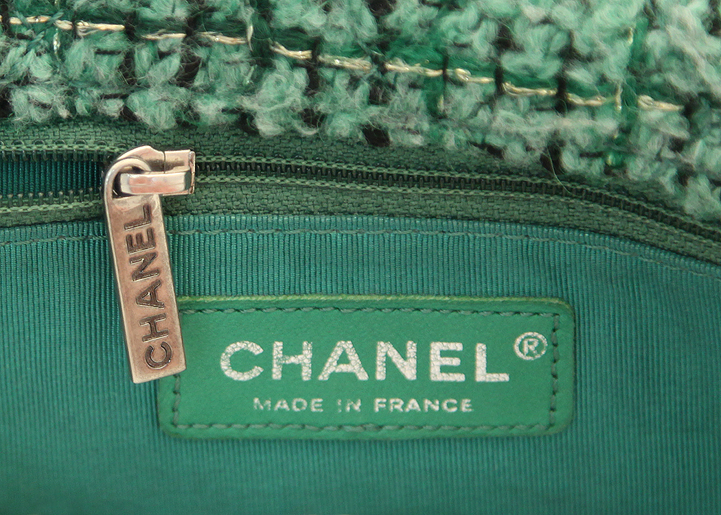 Chanel Green Tweed Bag
