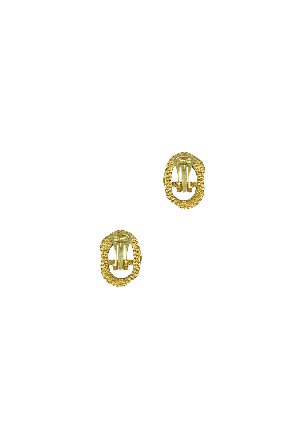 De Ligouro Golden Red Enamel Clip-on Earrings