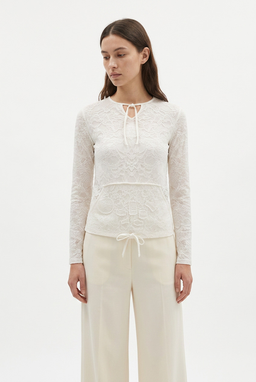 Chanel Lace Blouse With Applique