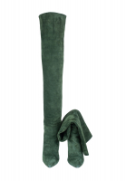 Saint Laurent Green Suede Over-The-Knee Boots