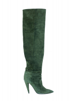 Saint Laurent Green Suede Over-The-Knee Boots