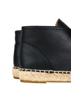 Black Leather Lace-Up Chanel Espadrilles