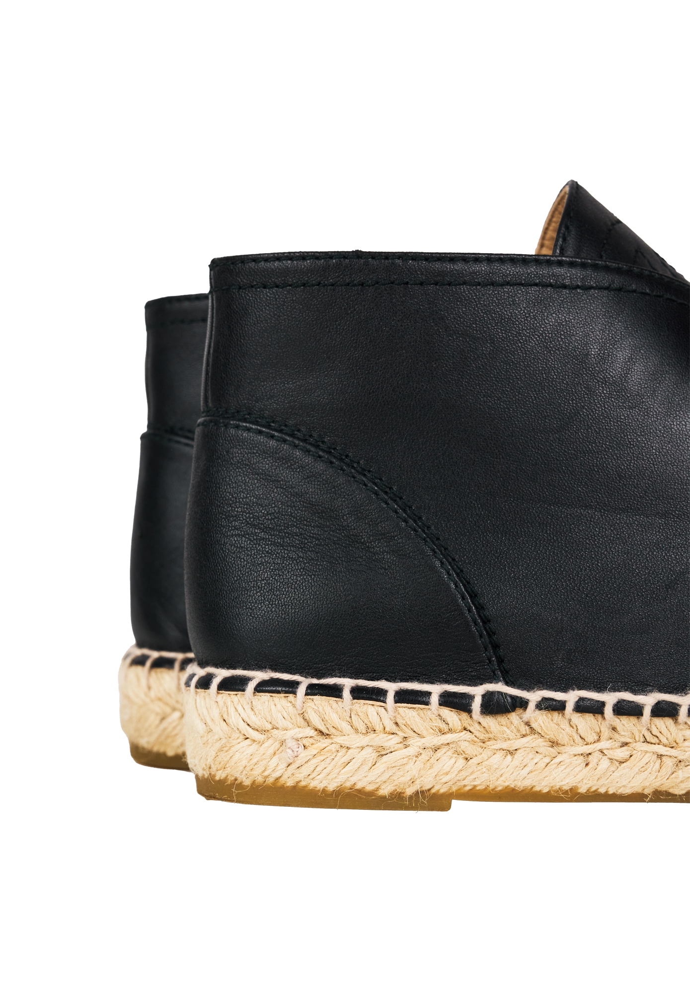 Black Leather Lace-Up Chanel Espadrilles