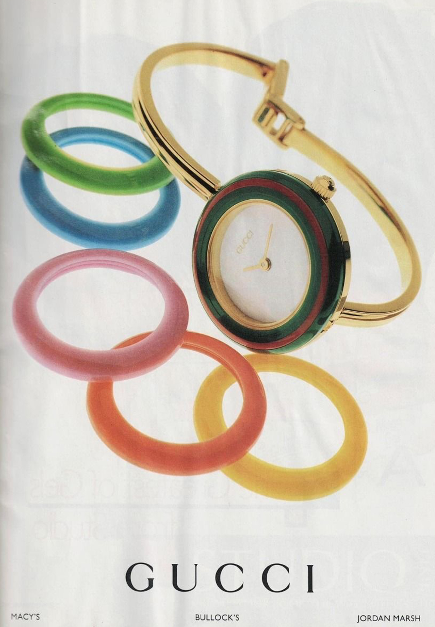 Gucci 1100-L Watch With Multicolour Interchangeable Bezels