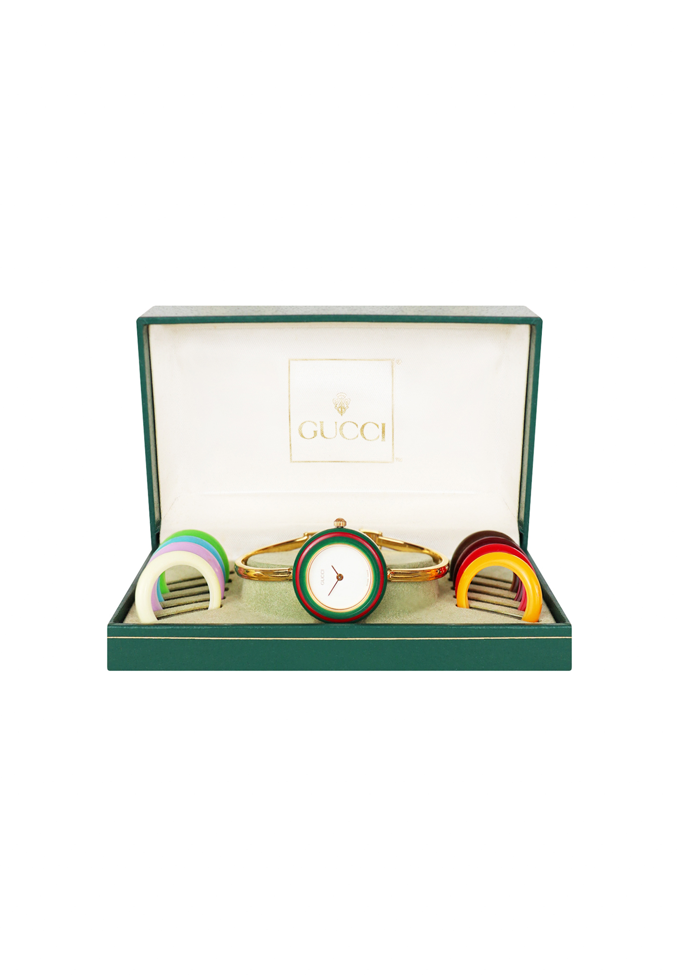 Gucci 1100-L Watch With Multicolour Interchangeable Bezels