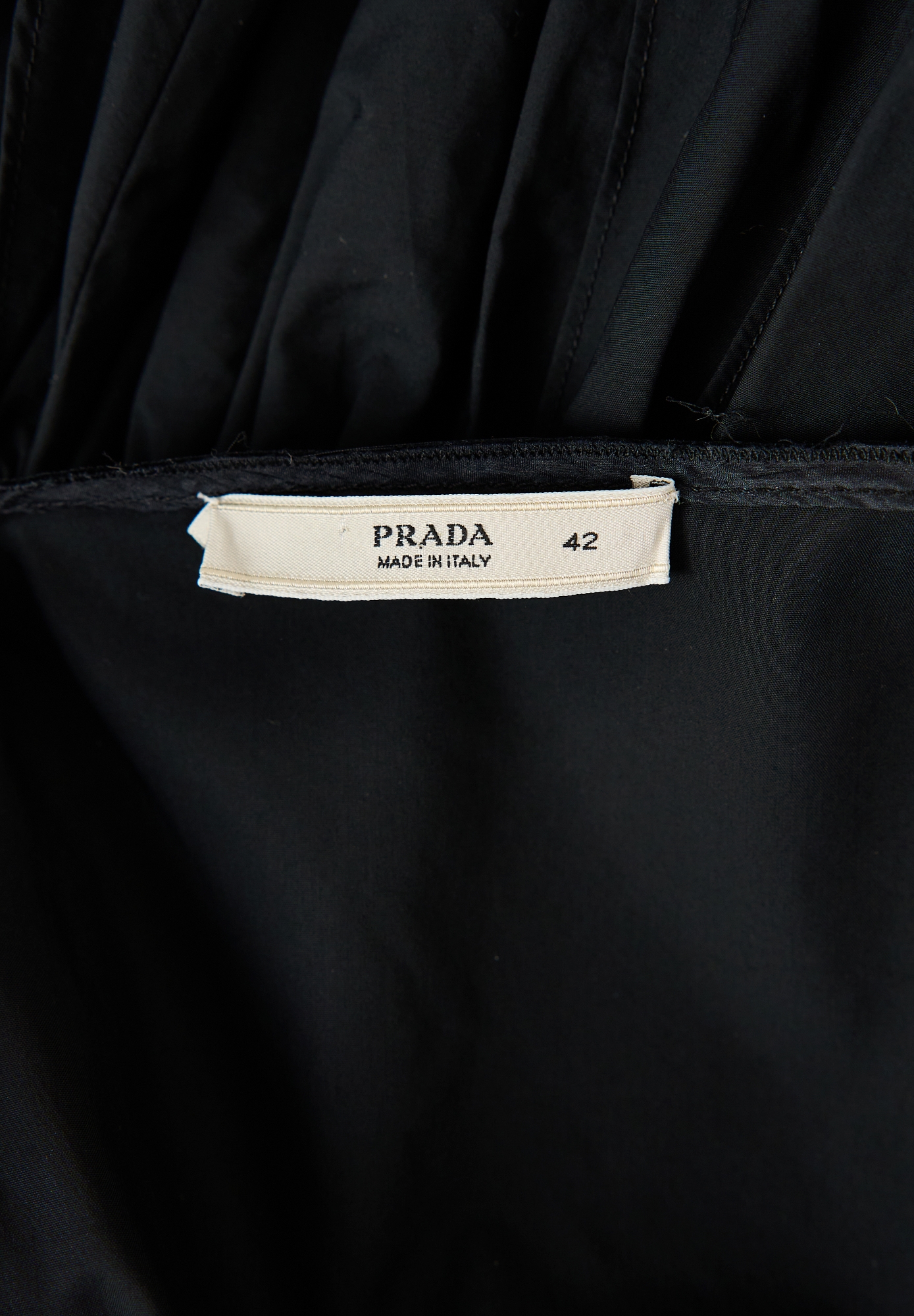 Prada Black Dress With Ruffles