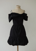 Prada Black Dress With Ruffles